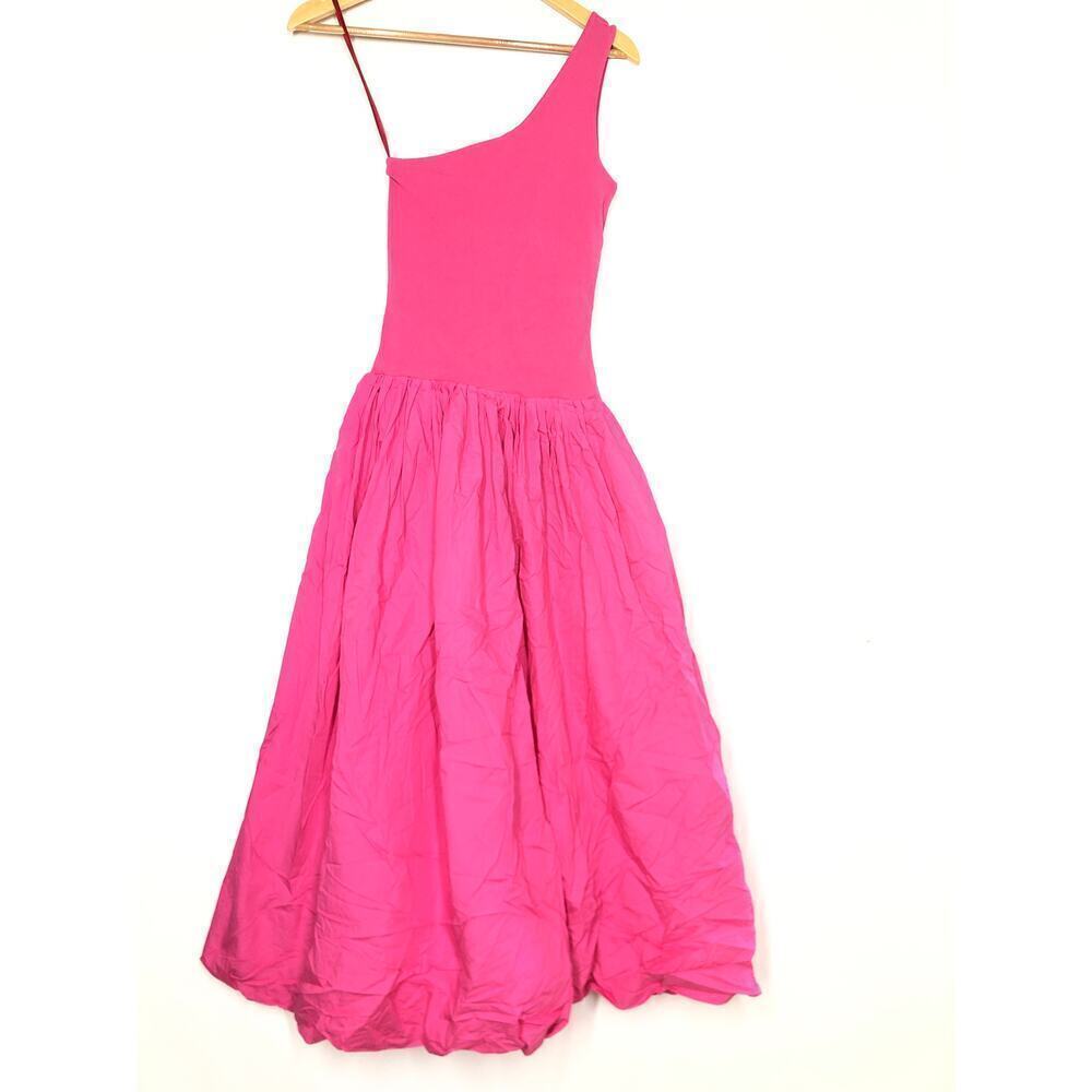 Derek Lam 10 Crosby Dress Sleeveless One-Shoulder Balloon Bubble Hem Pink XS - Picture 3 of 9
